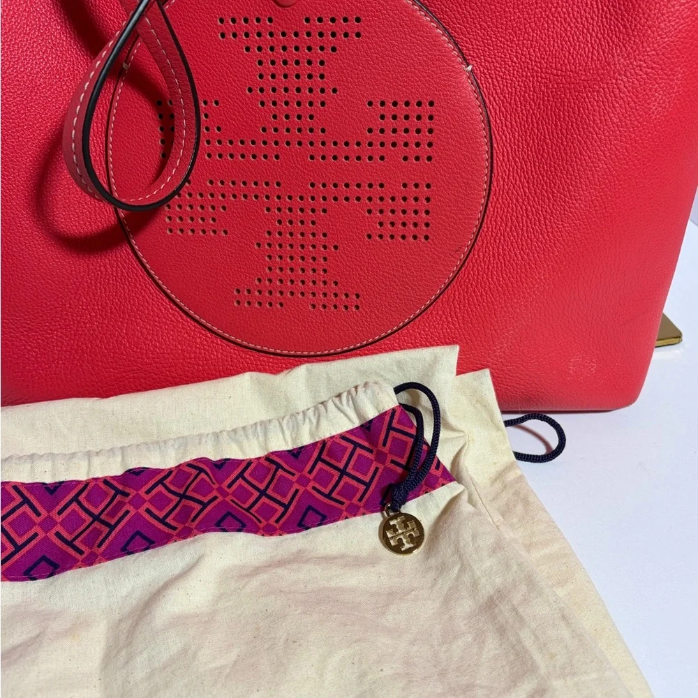 Tory Burch Vibrant Red Logo Tote